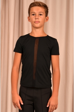 Футболка тренировочная со вставкой из сетки