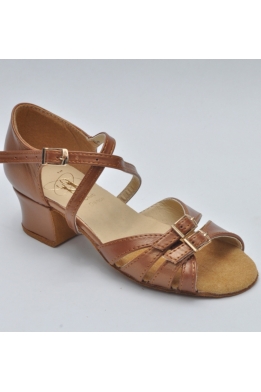 Танцевальные туфли для девочек (бежевая кожа)