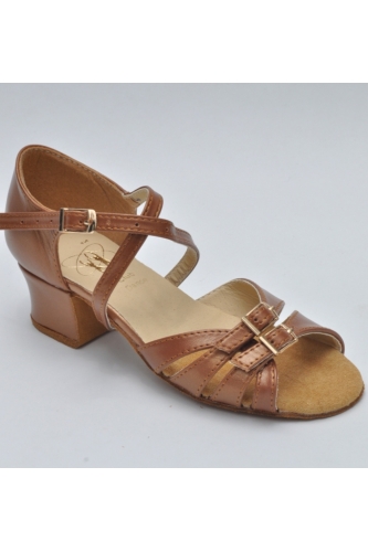 Танцевальные туфли для девочек (бежевая кожа)