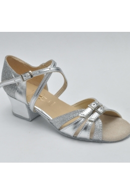 Танцевальные туфли для девочек (серебро)