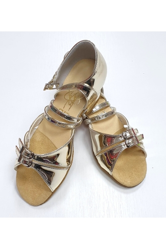 Танцювальні туфлі для дівчаток (дзеркальне золото)