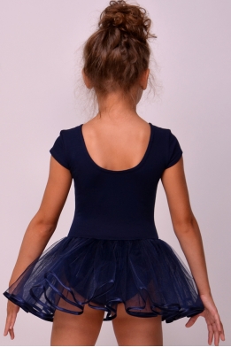 Купальник с юбкой для танцев и балета темно-синий