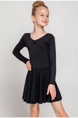 Купальник зі спідничкою для танців та хореографії чорний