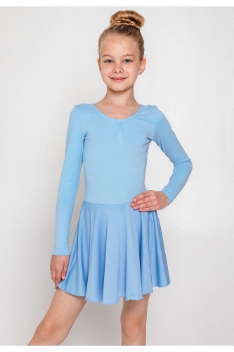 Купальник с юбочкой для танцев и хореографии голубой