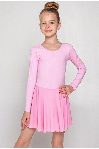Купальник с юбочкой для танцев и хореографии розовый