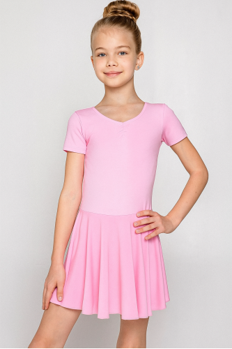 Купальник зі спідничкою для танців та хореографії рожевий